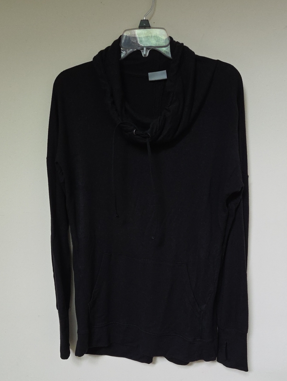 Athleta Black Cowl Neck Pullover with Front Pocket